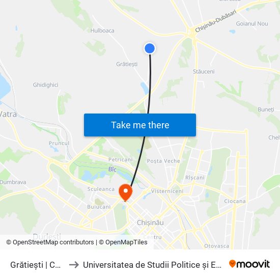 Grătiești | Capăt De Linie to Universitatea de Studii Politice și Economice Europene (USPEE) map