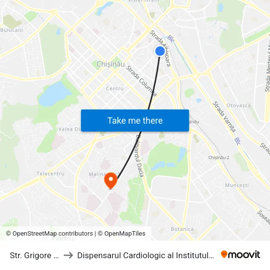 Str. Grigore Ureche to Dispensarul Cardiologic al Institutului de Cardiologie map