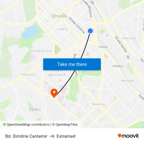 Bd. Dimitrie Cantemir to Extramed map