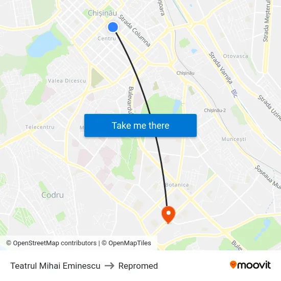 Teatrul Mihai Eminescu to Repromed map