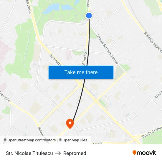 Str. Nicolae Titulescu to Repromed map