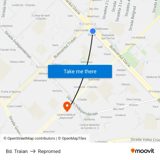 Bd. Traian to Repromed map