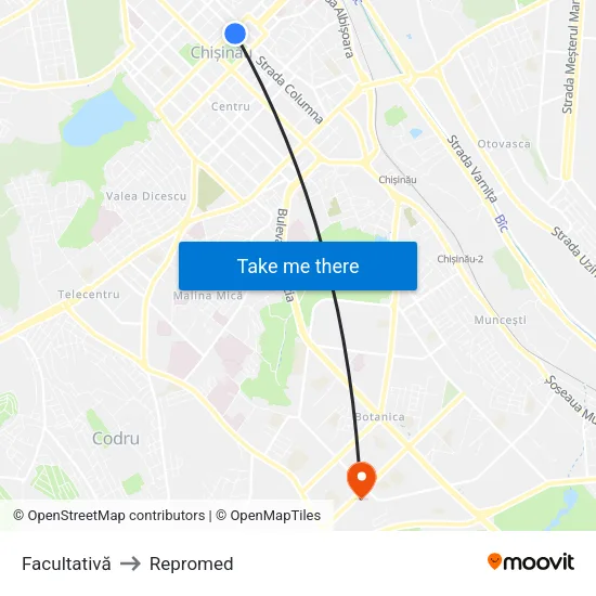 Facultativă to Repromed map