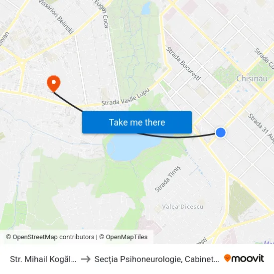 Str. Mihail Kogălniceanu to Secția Psihoneurologie, Cabinet Acupunctură map