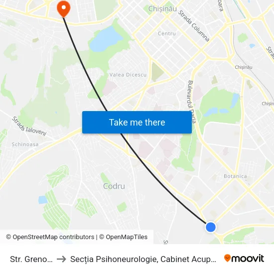 Str. Grenoble to Secția Psihoneurologie, Cabinet Acupunctură map