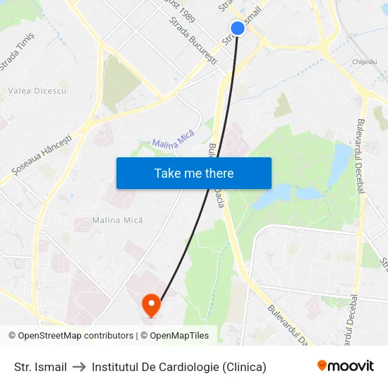 Str. Ismail to Institutul De Cardiologie (Clinica) map