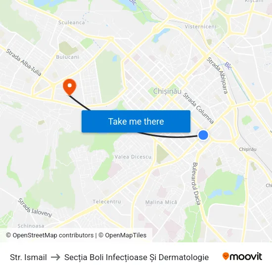 Str. Ismail to Secția Boli Infecțioase Și Dermatologie map