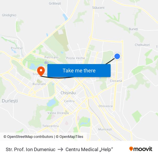 Str. Prof. Ion Dumeniuc to Centru Medical „Help“ map