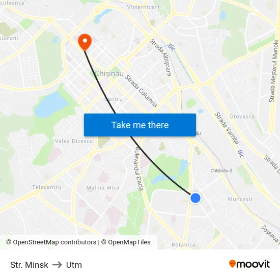 Str. Minsk to Utm map