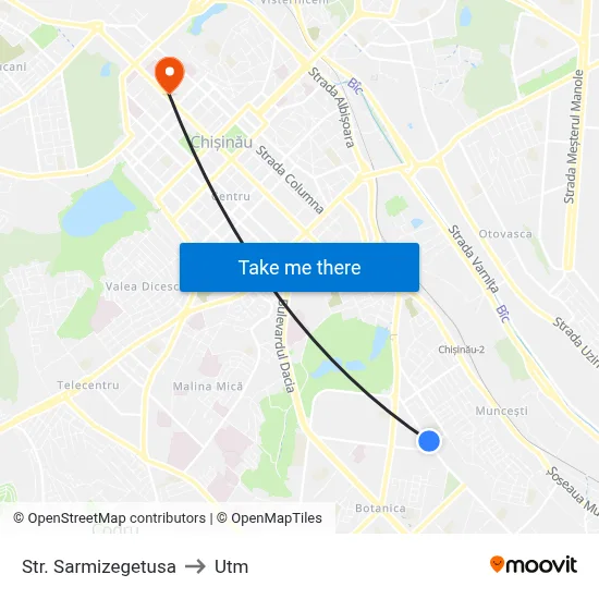 Str. Sarmizegetusa to Utm map