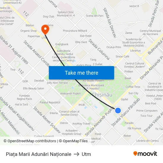 Piața Marii Adunări Naționale to Utm map