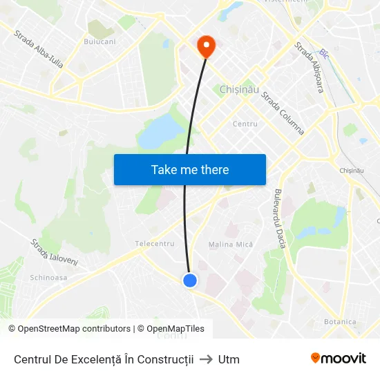 Centrul De Excelență În Construcții to Utm map