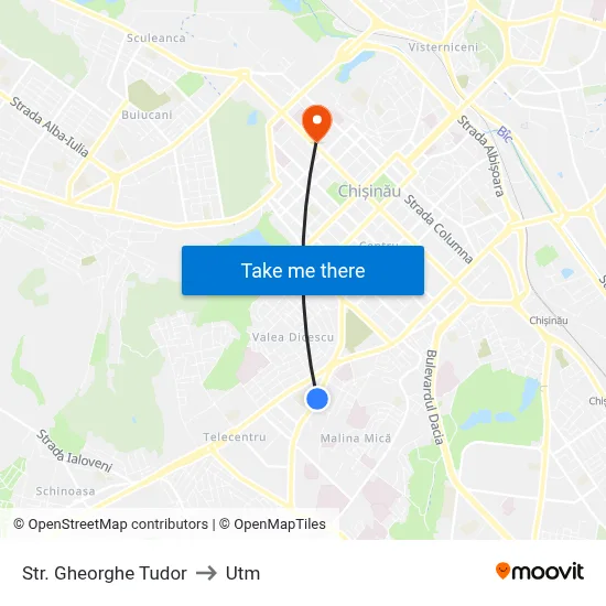 Str. Gheorghe Tudor to Utm map