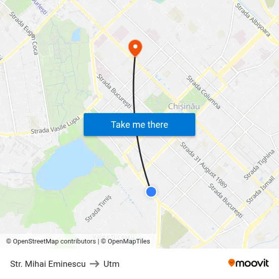 Str. Mihai Eminescu to Utm map