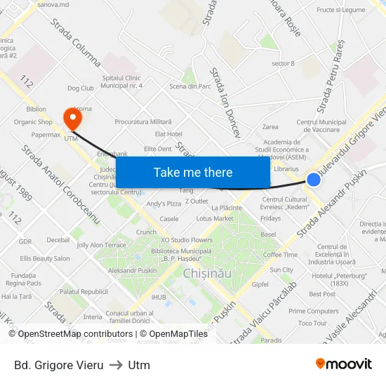 Bd. Grigore Vieru to Utm map