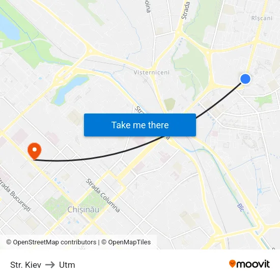 Str. Kiev to Utm map