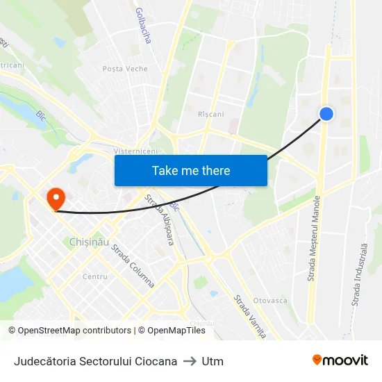 Judecătoria Sectorului Ciocana to Utm map