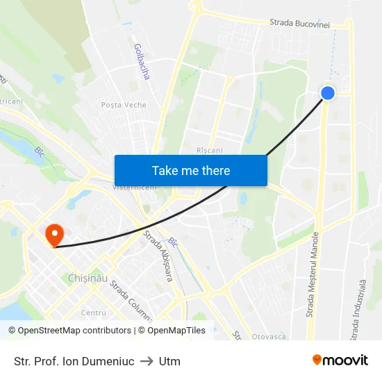Str. Prof. Ion Dumeniuc to Utm map