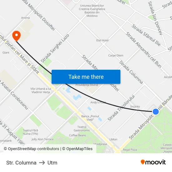 Str. Columna to Utm map