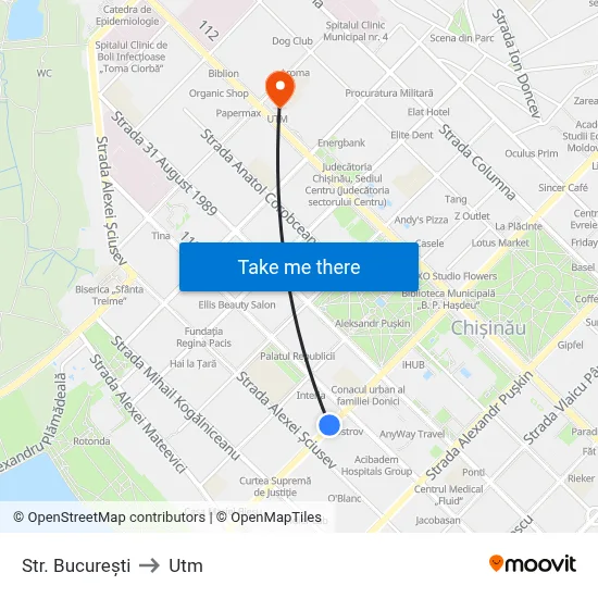 Str. București to Utm map