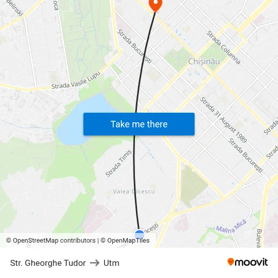 Str. Gheorghe Tudor to Utm map