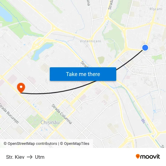 Str. Kiev to Utm map