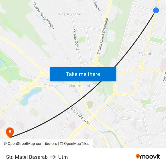 Str. Matei Basarab to Utm map