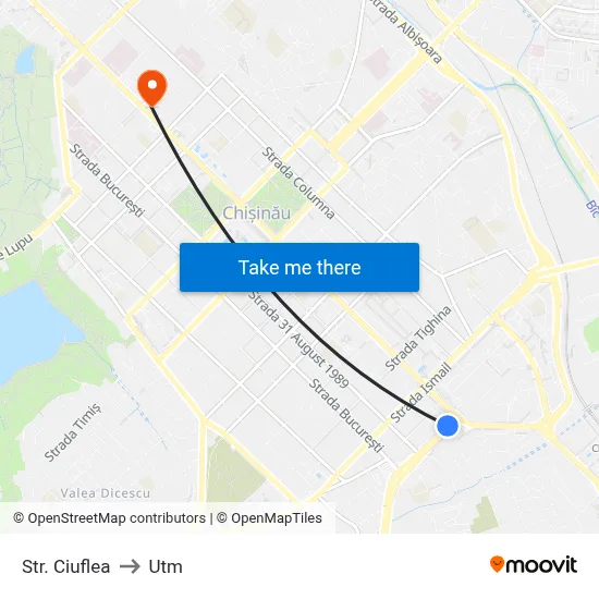 Str. Ciuflea to Utm map