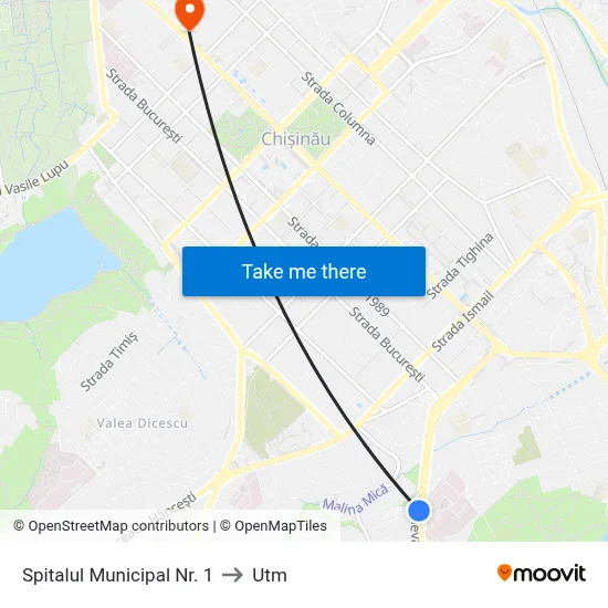 Spitalul Municipal Nr. 1 to Utm map