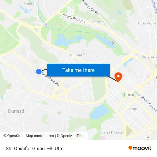 Str. Onisifor Ghibu to Utm map