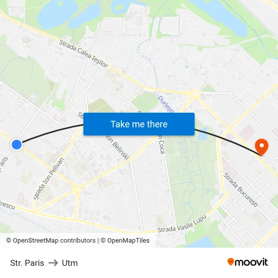 Str. Paris to Utm map