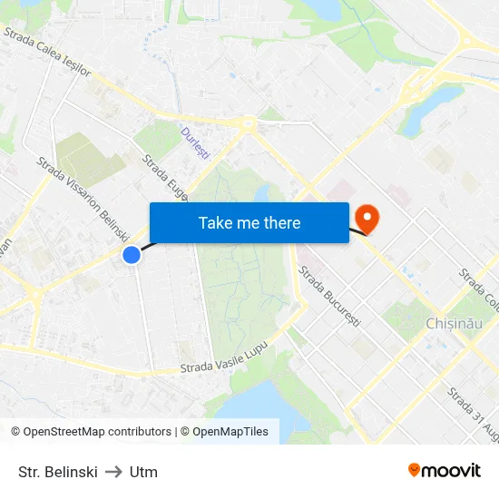 Str. Belinski to Utm map