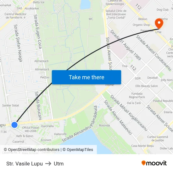 Str. Vasile Lupu to Utm map