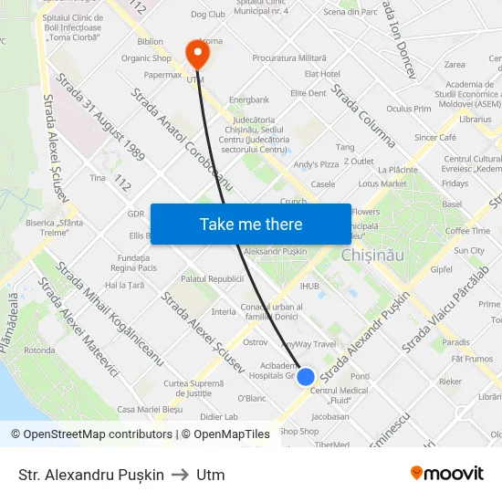 Str. Alexandru Pușkin to Utm map