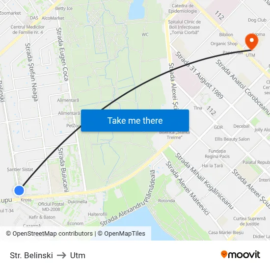 Str. Belinski to Utm map