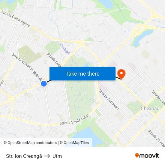 Str. Ion Creangă to Utm map