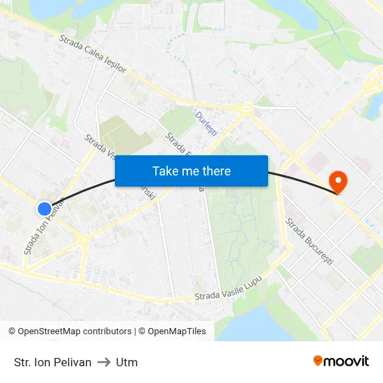 Str. Ion Pelivan to Utm map