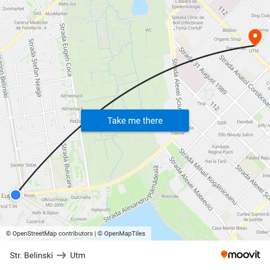 Str. Belinski to Utm map
