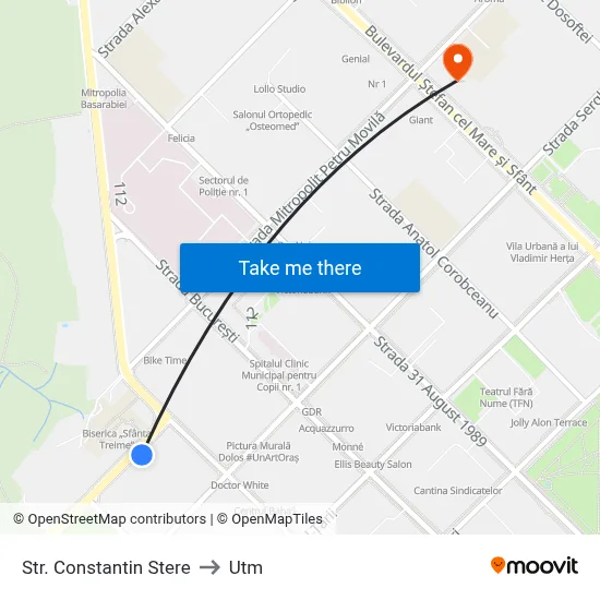 Str. Constantin Stere to Utm map