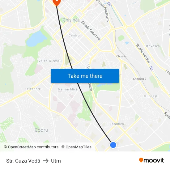 Str. Cuza Vodă to Utm map
