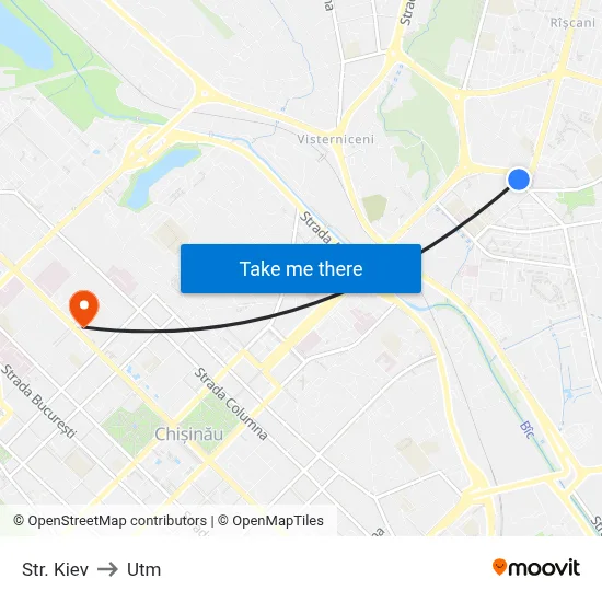 Str. Kiev to Utm map