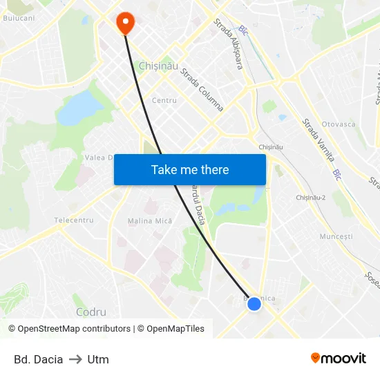 Bd. Dacia to Utm map