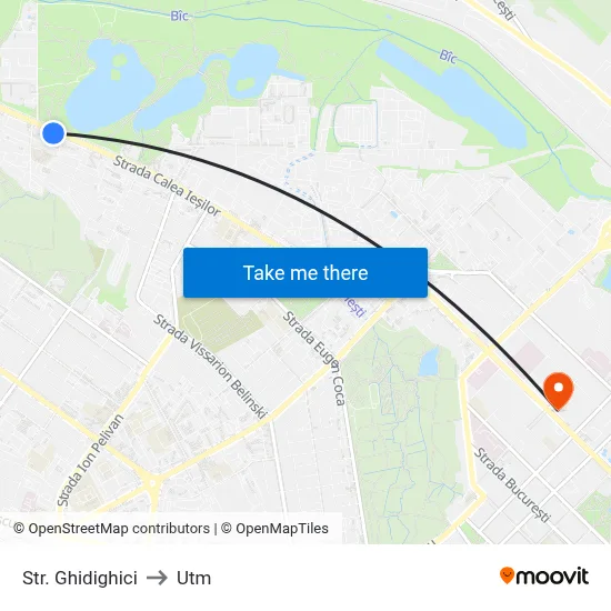 Str. Ghidighici to Utm map