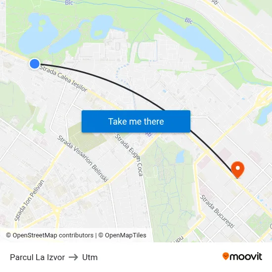 Parcul La Izvor to Utm map