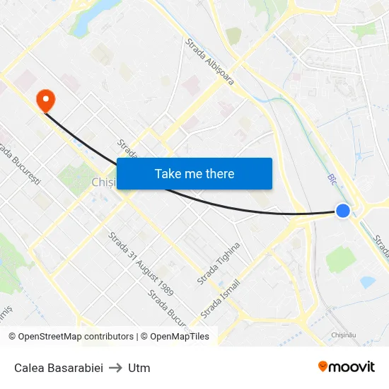 Calea Basarabiei to Utm map