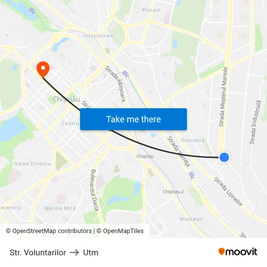 Str. Voluntarilor to Utm map