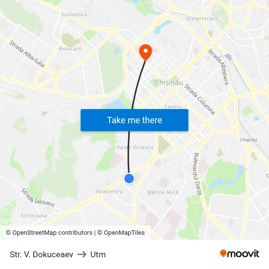 Str. V. Dokuceaev to Utm map