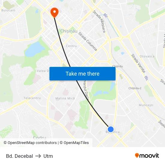 Bd. Decebal to Utm map