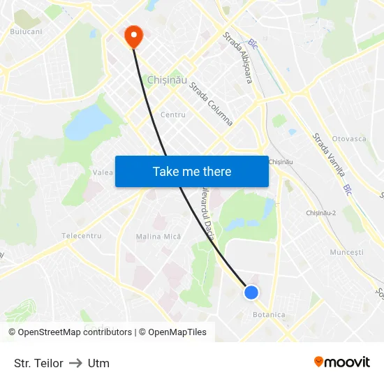 Str. Teilor to Utm map