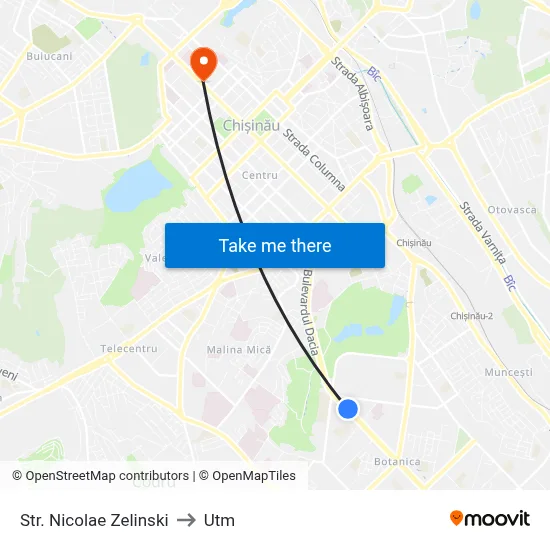 Str. Nicolae Zelinski to Utm map